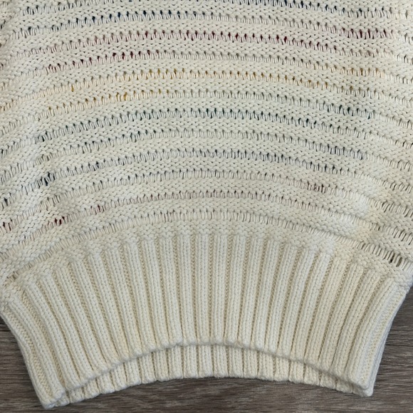 VTG 80s Pierre Cardin Rainbow Striped Knit Sweater Vest Cream Mod Retro Pride XS - Picture 7 of 9